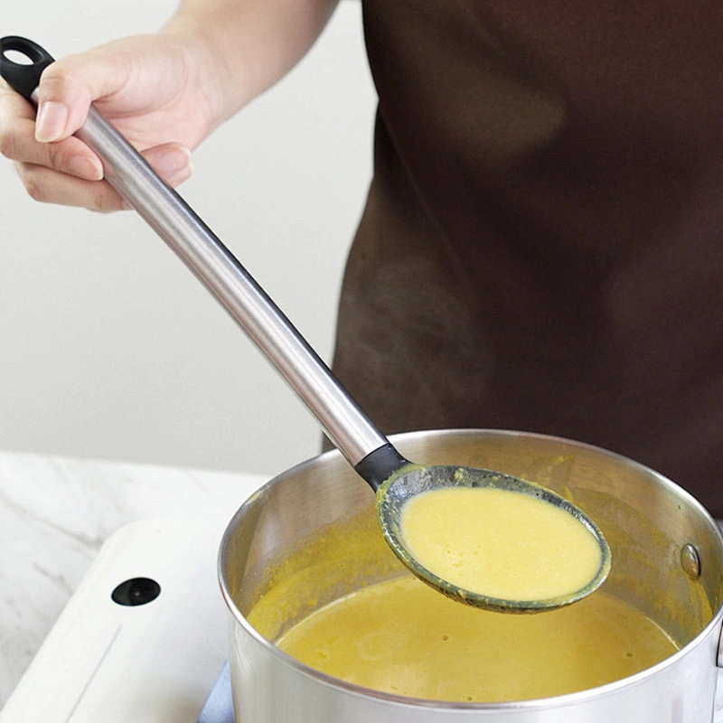 Friendly Stainless Steel Serving Spoon kitchen accessories Silicone Kitchen Cooking Serving Spoon